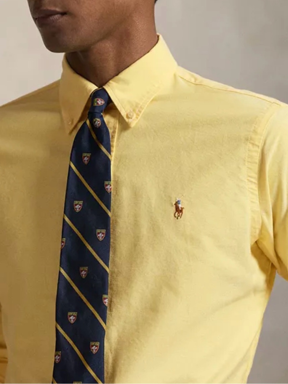 Ralph Lauren Yarmouth Classic Fit Cotton Button Down Oxford Shirt Yellow XL 17.5